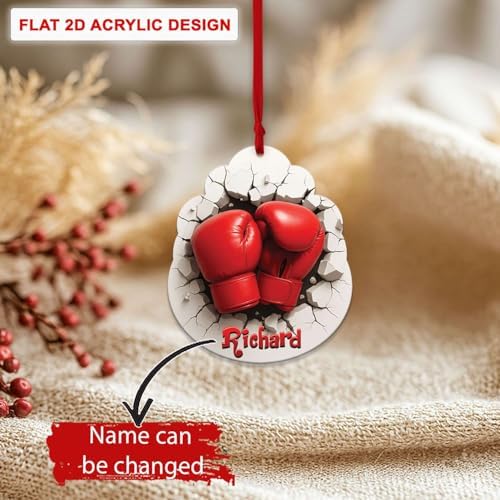 2D Boxing Breakthrough Wall Ornament Personalized Name Christmas Hanging Decor