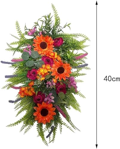 Fall Harvest Teardrop Wreath Door Decor