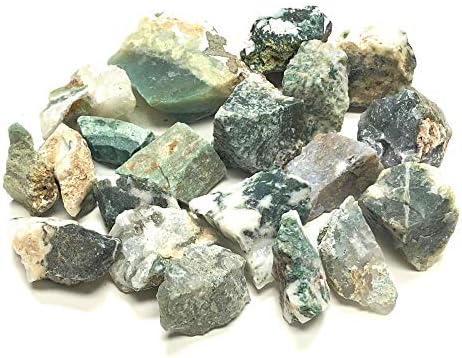 Natural Tree Agate Stones with Velvet Bag - 1 Inch Pieces 1 Pound