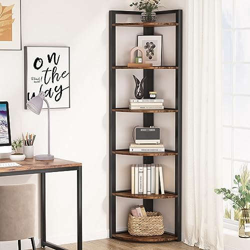 Tribesigns 6 Tier Corner Shelf Bookcase Storage Unit
