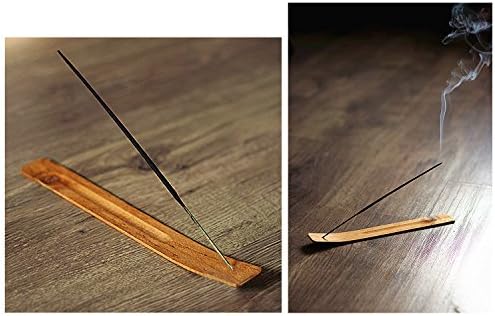 TRENDBOX 5pcs Plain Wood Incense Stick Holder Burner Ash Catcher