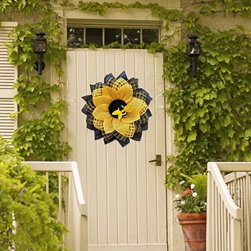 Yellow Sunflower Wreath for Front Door Decor