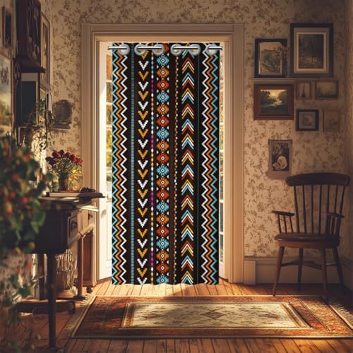 CHGCRAFT Bohemian Geometric Door Curtain 39x79inch