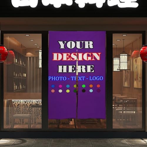 Custom Japanese Noren Door Curtain with Photo Text Logo