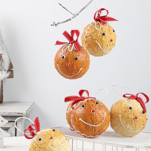6PCS Shatterproof Gingerbread Christmas Ornaments