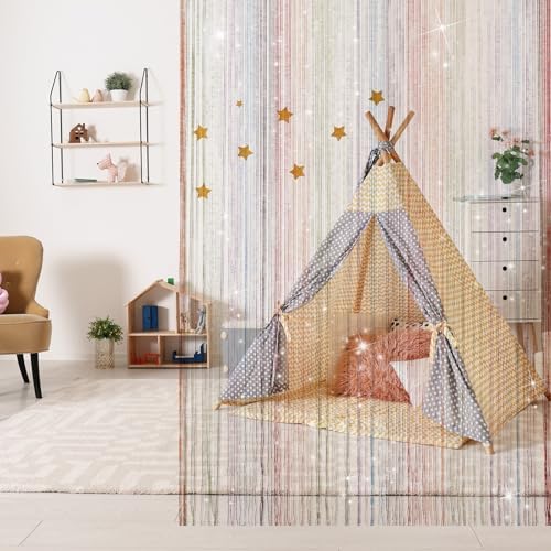 4 Piece Glitter String Curtains Boho Door Divider Decor
