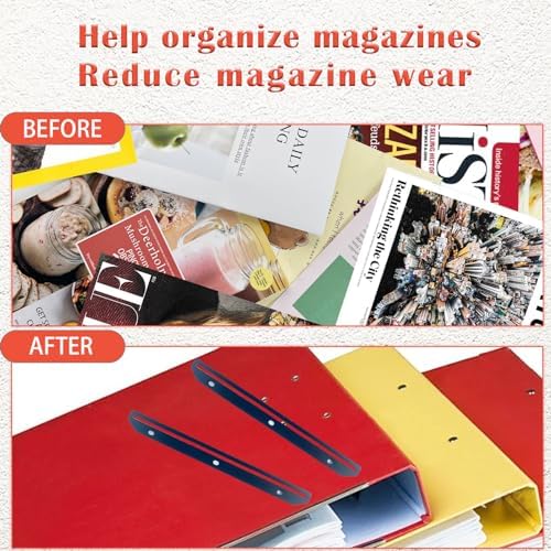 24Pcs Black Magazine Holder For Binder 3 Hole Punched