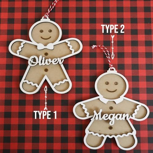 Personalized Gingerbread Name Christmas Ornament for Family Tree