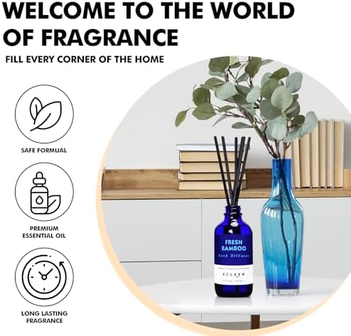 Xcleen Reed Diffuser Set Fresh Bamboo 37 Oz