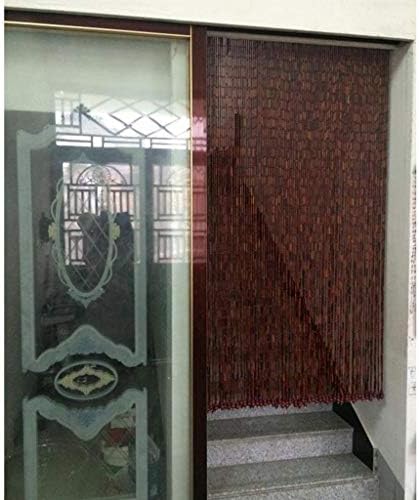 Bamboo Festival Wood Curtain with Rod 90x100cm-60 Strands Door Divider