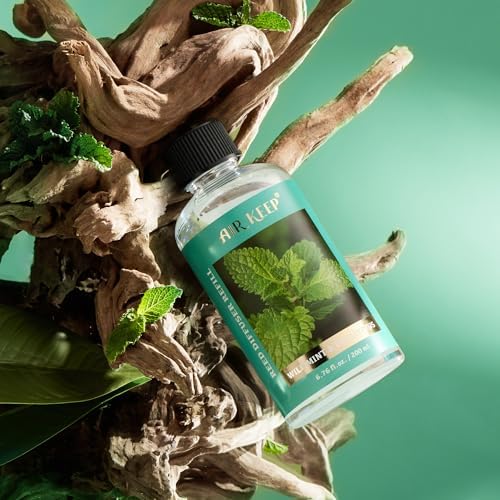 Airkeep Reed Diffuser Oil Refill with Sticks Wild Mint Eucalyptus