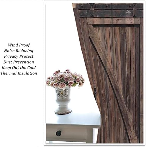 Rustic Barn Door Curtains 2 Panel Set 55x63in