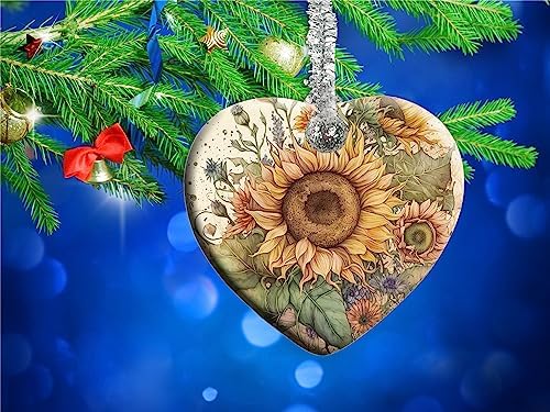 XUTAI Heart Shape Ceramic Christmas Tree Ornament