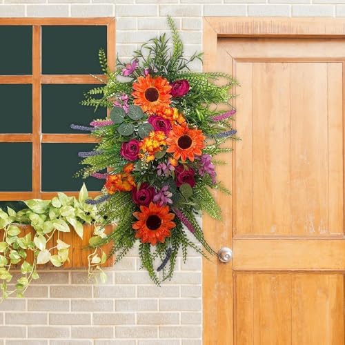 Fall Harvest Teardrop Wreath Door Decor
