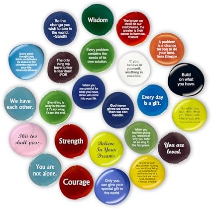 Encouragement Stones Set of 24 Motivational Glass Decor