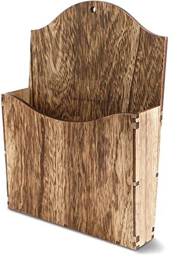 Juvale Rustic Wood Wall Magazine Holder 12 Inch