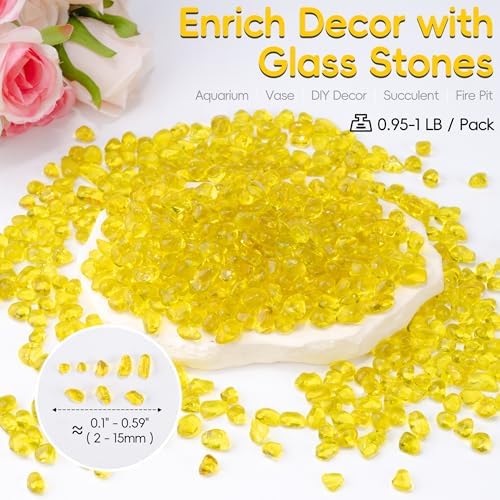 Meschett Colorful Glass Stones 1LB Rainbow Aquarium Gravel