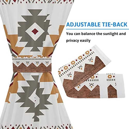 Southwest Geometric Door Curtains with Double Rod Pocket