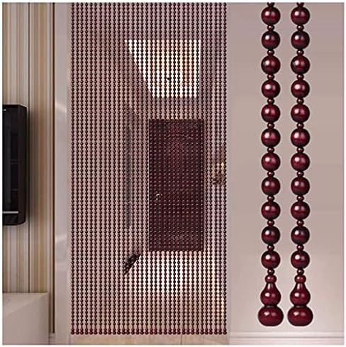 ZHOUXIAO 21 Strands Wood Bead Curtain for Doorways