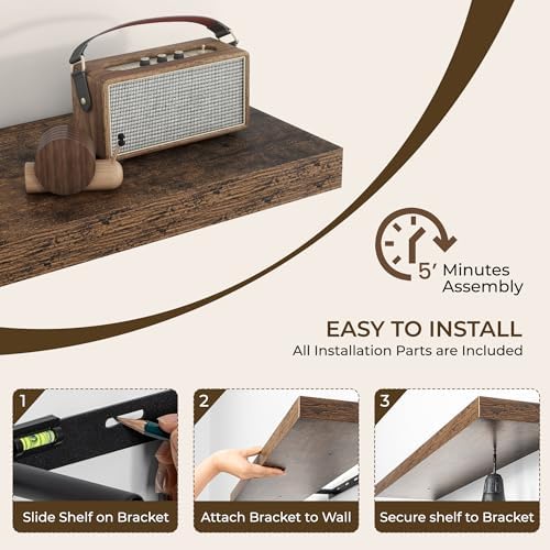 RICHFOCUS 36 Inch Floating Shelves for Wall 2 Pack