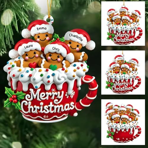 LASFOUR Personalized Gingerbread Family Ornament