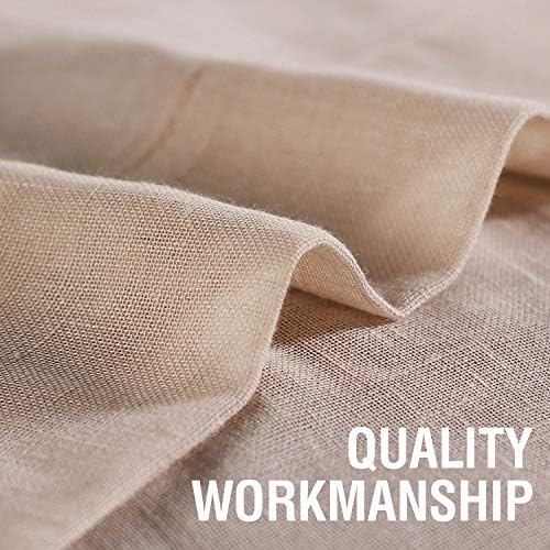 HVERSAILTEX Linen Semi Sheer Curtains 72 Inches 2 Panels Natural