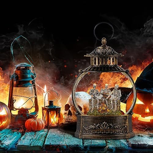 DRomance Halloween Skeleton Snow Globe Lantern