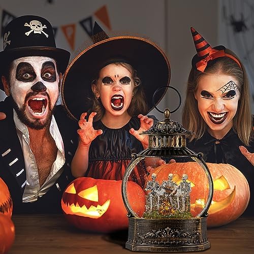 DRomance Halloween Skeleton Snow Globe Lantern