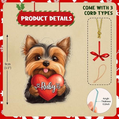 Custom Name Yorkshire Terrier Christmas Ornament