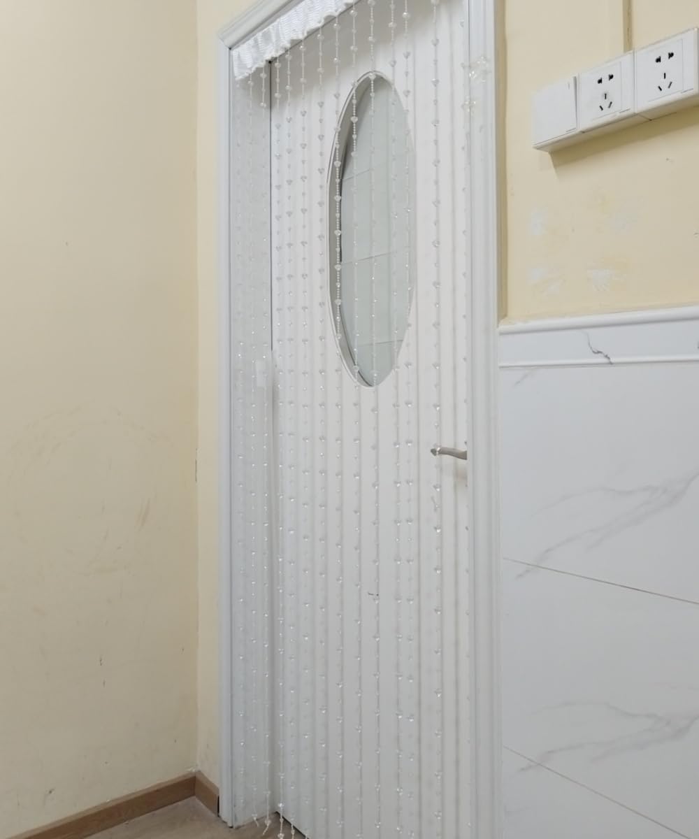 Shiny Transparent Beaded Curtain for Doorway and Room Divider