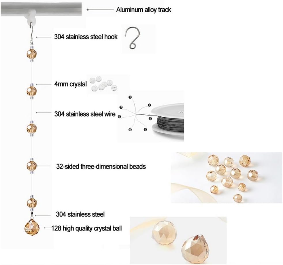 Crystal Bead Curtain 25 Strands Door Divider Wall Decor