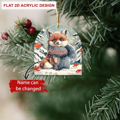 Personalized Name Animal Hanging Keepsake Custom Arch Acrylic Ornament for Christmas Tree