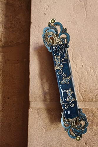 Judaica Blue Mezuzah Case With Stones