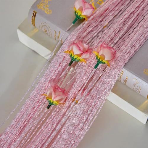 Liucocotos Rose Thread Door Curtain Blue