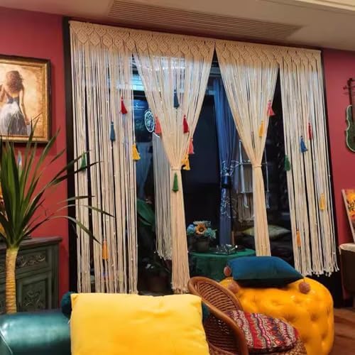 Macrame Curtains for Doorways Handwoven Privacy Panels
