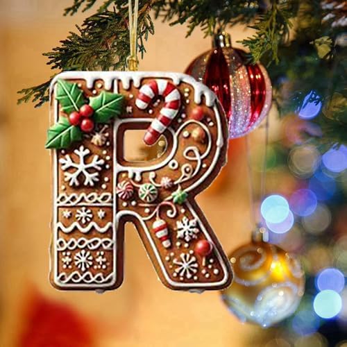 Gingerbread Alphabet Ornaments for Christmas Tree Decor