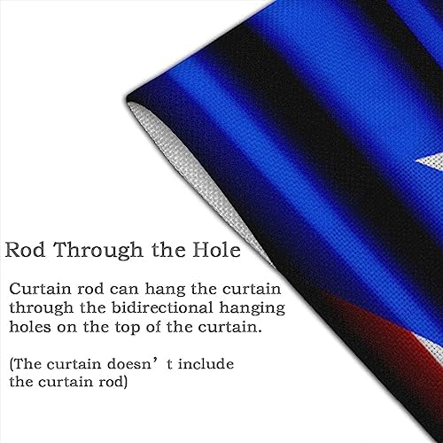 Puerto Rican and USA Flag Door Curtain 34x56 Inch