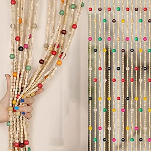Wooden Beaded Curtain - Stylish Room Divider for Doors and Hallways