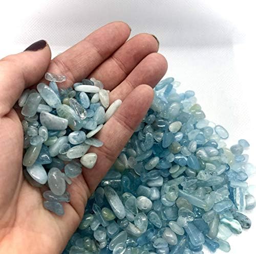 IMALY Aquamarine Tumbled Chips Healing Stones 05lb