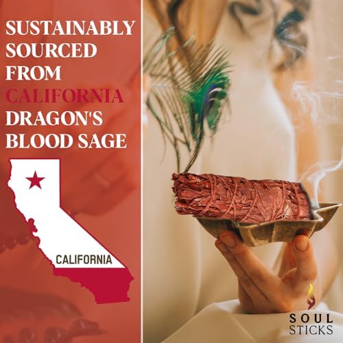 Floral Sage Incense Stick - 9 Inch Dragons Blood Smudge Stick with Guide