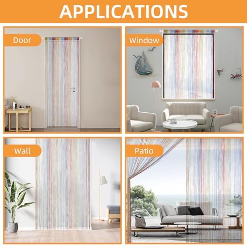 4 Piece Glitter String Curtains Boho Door Divider Decor