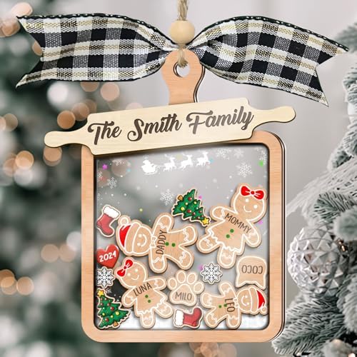 Gingerbread Family Christmas Ornaments 2024 Personalized
