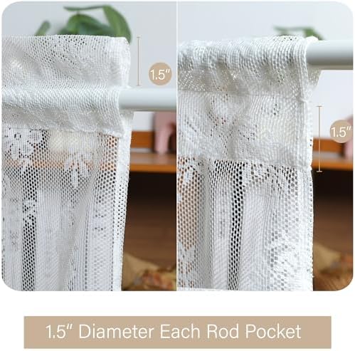 Lace French Door Curtain with Tieback 2 Panels