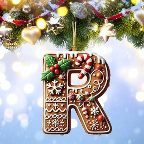 Gingerbread Alphabet Ornaments for Christmas Tree Decor