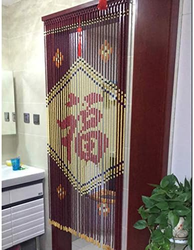 Wood Beaded Curtain Door Divider for Entryways