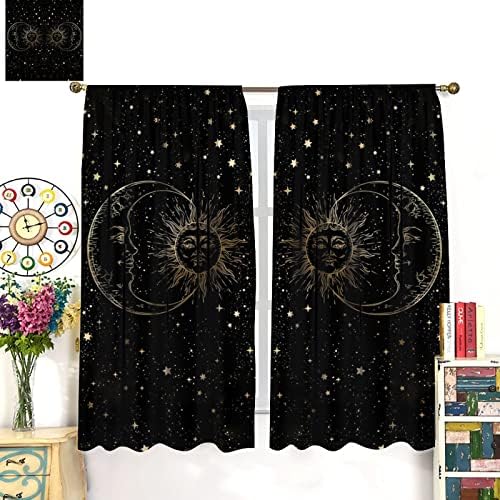 NC Sun Moon Stars Art Curtain 42x45in