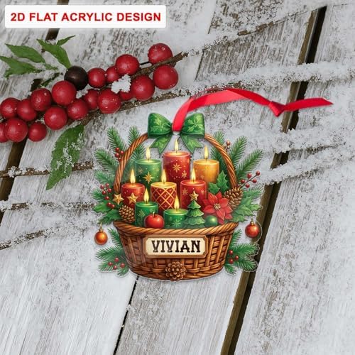 Custom Name Candle Hanging Decoration for Christmas