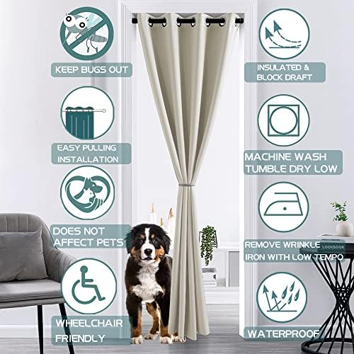 XISUNYA Door Curtain Panel 42x96 Inches with Grommets and Romantic Print