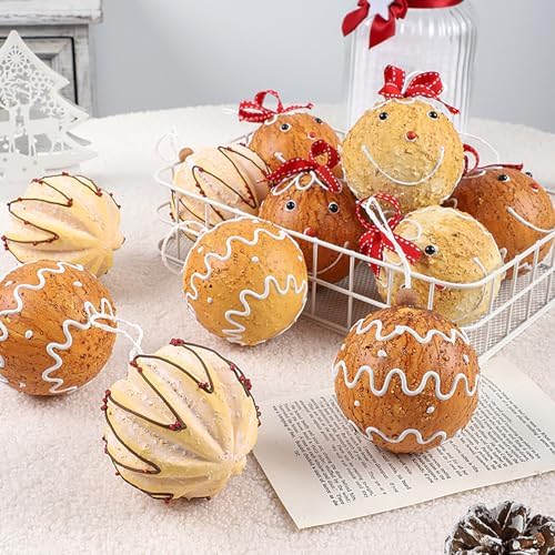 6PCS Shatterproof Gingerbread Christmas Ornaments