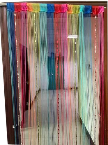 ZideTang Button Beaded Door Curtain with Fringe